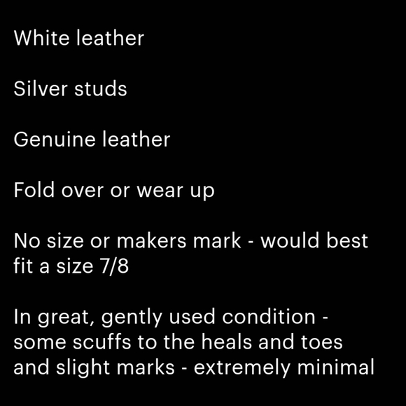 VINTAGE WHITE LEATHER BOOTS PUNK STUDDED STRAPPY SIZE 7/8 BIKER BABE ROCKER SEXY - Picture 10 of 11